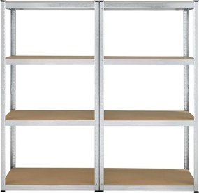 Easy tároló polc készlet 2 db 4 polcos fém és MDF 160x80