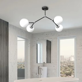 Csillár JOY 4xE14/40W/230V fekete/fényezett króm