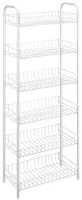 Fehér fém polcos tároló állvány 41x104 cm Monaco – Metaltex