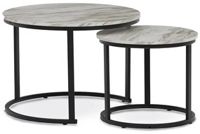 Dohányzóasztal 70×70 cm, MDF, Márvány Mintás Fehér. CT-X7122 WT