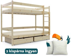 Wilsondo PAULA 2 lakkozatlan emeletes ágy ágyneműtartóval 90x200