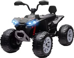 AIYAPLAY Elektromos gyermek quad, 24 V-os elektromos jármű 4 kerékkel, fényszórókkal, USB porttal, MP3, fekete