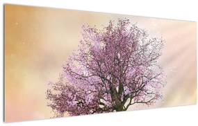 Virágzó fa képe egy domb tetején (120x50 cm)