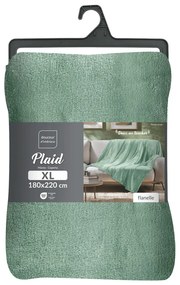 Világoszöld mikroflanel takaró 180x220 cm Flanou – douceur d'intérieur