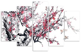 Gario Vászonkép Japán cseresznyefa - 5 részes Méret: 200 x 100 cm