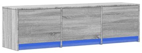 szürke sonoma színű szerelt fa LED-es TV-szekrény 140x34x40 cm
