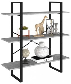 betonszürke forgácslap könyvszekrény 100 x 30 x 105 cm