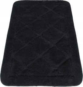 Csúszásgátló Puha Fürdőszobaszőnyeg Mosható Fekete Nedvszívó 50x80CM