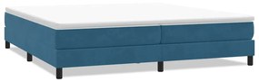 sötétkék bársony rugós ágy matrac nélkül 200x210 cm