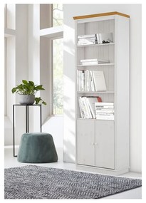 Fehér borovi fenyő könyvespolc 74x223 cm Anita – Støraa