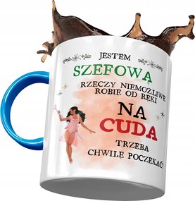 Kék Bögre A Főnöknek A Csodákhoz Kell Nyomtatott Fotóval