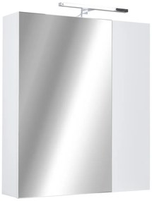 PIRAMIDA AKVA Tükrös fürdőszobai szekrény - 2 ajtós kivitel - LED világítással - 60 x 69 x 13 cm