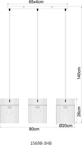 Globo 15698-3HB - GORLEY csillár kábelen 3xE27/60W/230V