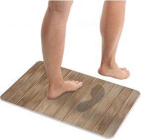 Sötét natúr színű kovaföld fürdőszobai kilépő 39x60 cm Argiri – Wenko