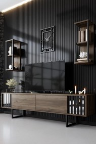 TV szekrény Chrome Line - Walnut, Black