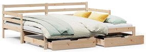 kihúzható heverő fiókokkal matrac nélkül 90 x 200 cm