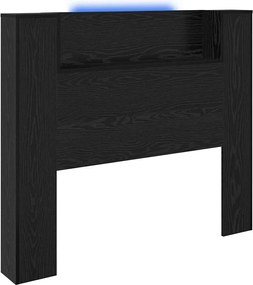 vidaXL Fejtámla polcokkal Fekete tölgy 120 x 15 x 103,5 cm Faanyag