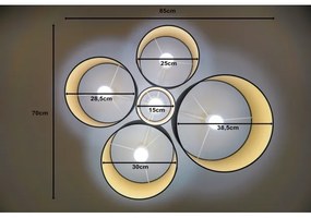 Duolla - Mennyezeti lámpa ROLLER PENTO 5xE27/60W/230V fekete/arany