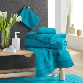 Kék frottír pamut fürdőlepedő 70x130 cm Tendresse – douceur d'intérieur