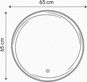 Viva AURA MOON fürdőszoba tükör - érintőkapcsolóval - AMBIENT LED - KEREK - átmérő 65 cm