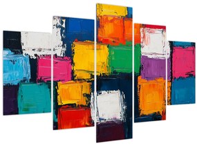 Kép - Színes négyzetek festménye (150x105 cm)