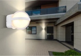 Globo 34157W Kültéri lámpa alumínium fehér matt, fém fehér matt, műanyag átlátszó, műanyag fehér, IP54, fényhatás 2 lencsével 2 irányban, SzxM: 105x110mm, Mélység: 130mm, tartozék: LED 12W 230V, 1511lm forrás, 1320lm kimenet, 3000K