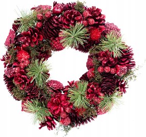 Karácsonyi koszorú fenyőtobozokkal és gyümölcsökkel 30cm dekoráció