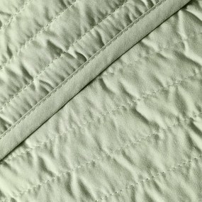 Zöld steppelt ágytakaró franciaágyra 220x230 cm Quilted Lines – Bianca