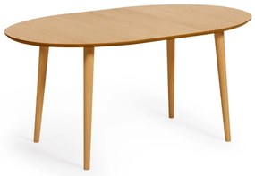Natúr színű bővíthető étkezőasztal tölgyfa dekorral 90x120 cm Oqui – Kave Home