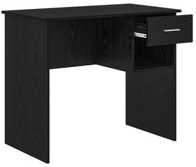 Íróasztal Tárolóval Fekete Tölgy 90x49.5x75 cm Rétegelt fa