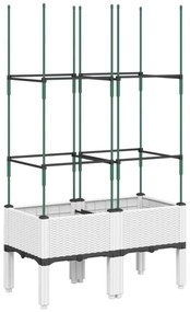 fehér polipropilén rácsos kerti ültetőláda 80 x 40 x 142,5 cm