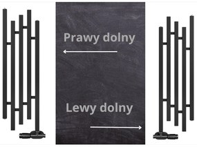 Regnis sertés, fűtőelem 320x1000mm, egylyukú jobb alsó csatlakozással 50mm, 630W, fekete matt, PORK100/30/PD50/FEKETE