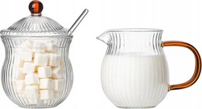 Cukrászda és boroszilikát tejtartó szett elegáns kávéhoz és teához