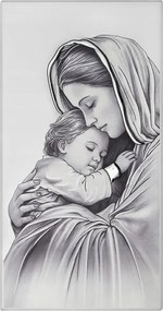 Vászonkép Szűzanya a gyermekkel 6 x 12 cm Fára festett Gravírozás