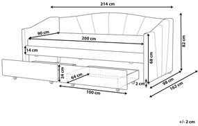 Egyszemélyes ágy 80 cm Clinton Bonell (barna) (ágyráccsal és matraccal, és tárolóhellyel). 1076505