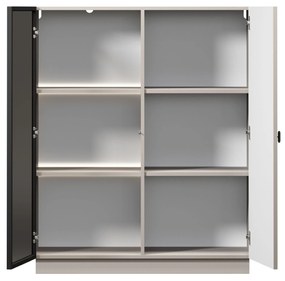 Lorini vitrin 100 cm - kasmír / fekete T-bar fogantyú