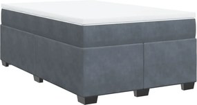 vidaXL sötétszürke bársony rugós ágy matraccal 120x190 cm