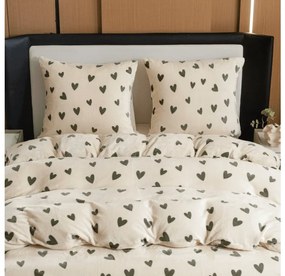 Mikroplüss ágyneműhuzat HEARTINO krém színű Ágyneműhuzat mérete: 70 x 90 cm | 140 x 200 cm
