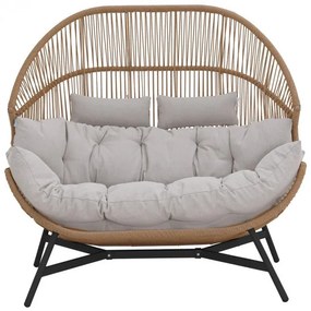 HOLAND rattan dupla kosárfotel bézs