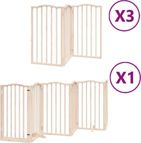 vidaXL nyárfa 15 paneles összecsukható kutyakapu ajtóval 750 cm