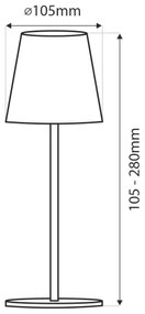 LED érintős asztali lámpa, állítható fényerő, 3W, 5V USB, 800 mAh, fehér