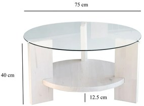 Fehér kerek dohányzóasztal ø 75 cm Mondo – Neostill