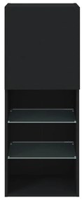 fekete TV-szekrény LED lámpákkal 40,5 x 30 x 102 cm