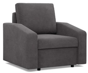 Zeus fotel, döntött kartámasz, kordbársony, bonell töltet, szürke