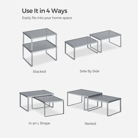 Konyhai fűszertartó rendszerező 2 db-os szett, ezüst