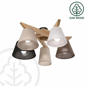 Brilagi - LED  Felületre szerelhető csillár  ANTHONY 5xE14/40W/230V tölgy