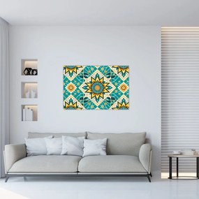 Kép - Türkiz minta (90x60 cm)