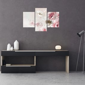 Kép - Festés rózsaszín virágok (90x60 cm)