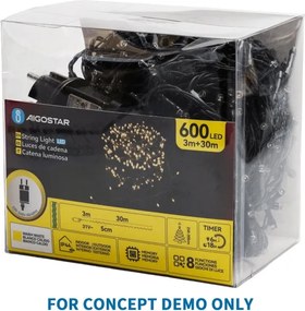 Aigostar - LED kültéri karácsonyi fényfüzér 2500xLED/8 funkciós 53m IP44 meleg fehér