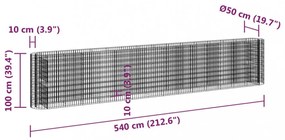 horganyzott vas gabion magaságyás 540x50x100 cm